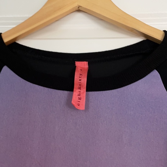 2/$25 eight sixty cool screen silk blouse with soft jersey arms. Size small. - Picture 2 of 4